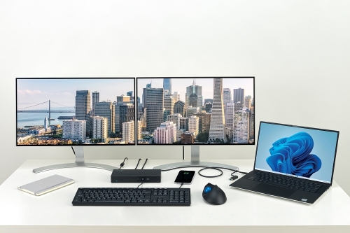 Docking Station Kensington SD4781P EQ, material partial reciclat, conexiune duala, 100W, negru